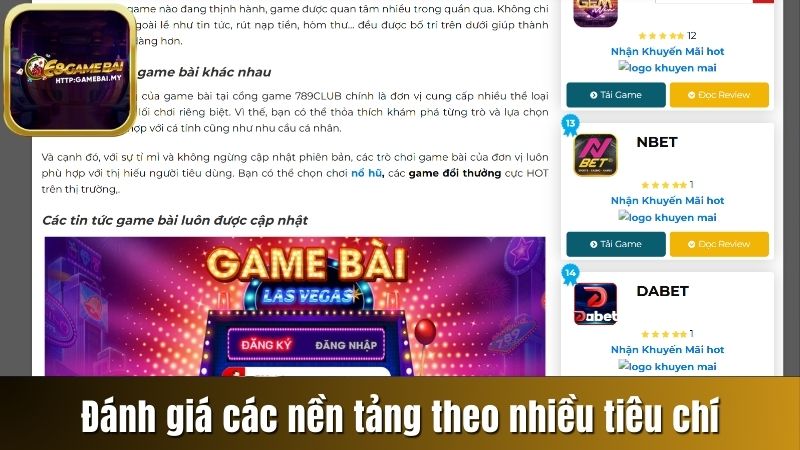 Đánh giá các nền tảng theo nhiều tiêu chí